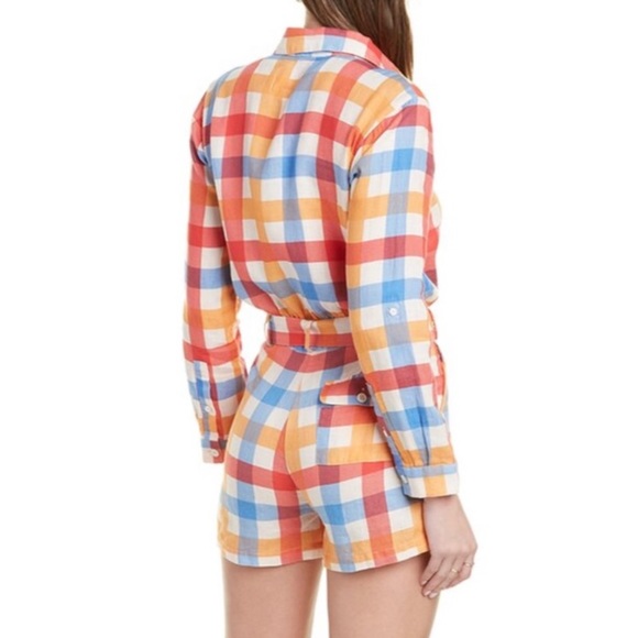 SOLID & STRIPED— Button down Romper - Picture 1 of 5